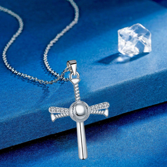 Card New Jewelry Baseball Cross Necklace For Women